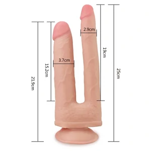 Dildo Dublu Cu Ventuză Skinlike Soft