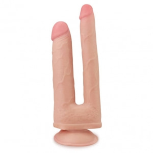 Dildo Dublu Cu Ventuză Skinlike Soft pe Denysa.ro
