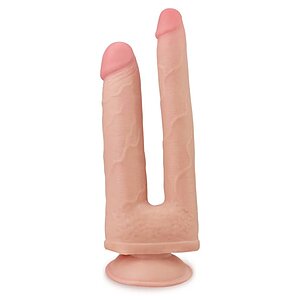 Dildo Dublu Cu Ventuza Skinlike Soft Natural