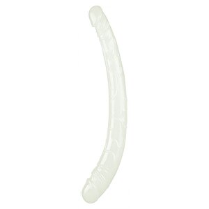 Dildo Dublu Lumino Play Transparent pe Denysa.ro