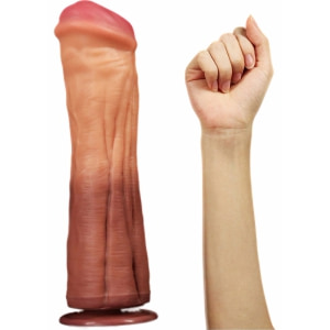 Dildo Dublu Strat Lovetoy 30cm, Ventuză Puternică