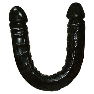 Dildo Dublu Ultra-Dongs Negru pe Denysa.ro
