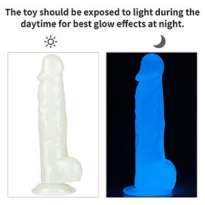 Dildo Fosforescent 8.5 Lumino Play Alb