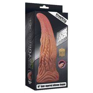 Dildo În Formă De Limbă Platinum 25cm – Strat Dublu Maro