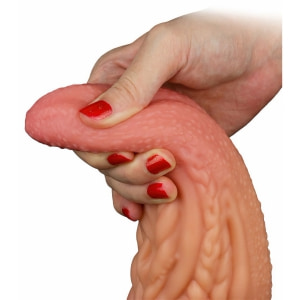 Dildo În Formă De Limbă Platinum 25cm – Strat Dublu Maro