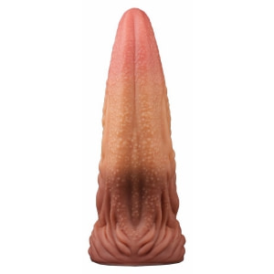 Dildo În Formă De Limbă Platinum 25cm – Strat Dublu Maro