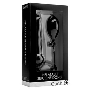 Dildo Inflatable Silicone 15.7cm Negru