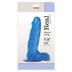 Dildo Jelly cu Ventuză 19 cm Albastru Realist Toyz4Lovers