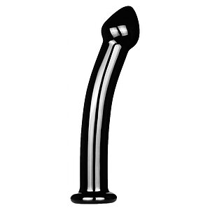 Dildo Just Fun Glass Romance 17cm Negru pe Denysa.ro
