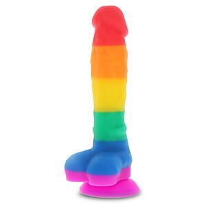 Dildo Rainbow 7 Inch Din Silicon Cu Ventuza
