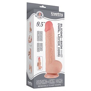 Dildo Realist LoveToy 24cm TPE Dual Density Ventuză