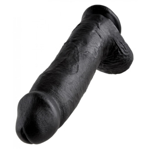Dildo Realistic 30.5 cm Cu Testicule Negru