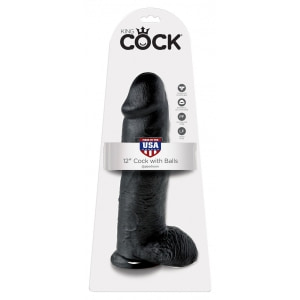 Dildo Realistic 30.5 cm Cu Testicule Negru
