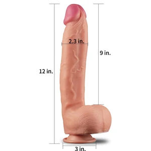 Dildo Realistic 30cm Dual Layered Platinum