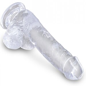 Dildo Realistic Cu Testicule Transparent
