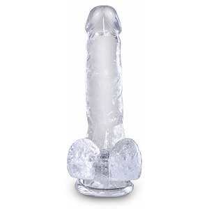 Dildo Realistic Cu Testicule Transparent