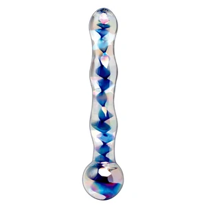 Dildo Sticlă Icicles No 8 Transparent 17.8cm pe Denysa.ro
