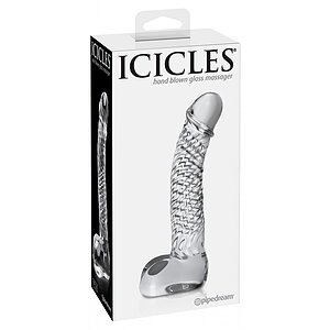 Dildo Sticlă Icicles No.61 Transparent