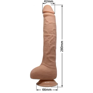 Dildo Vibrant Realist cu Ventuză Material TPR