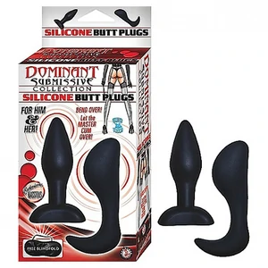 Dominant Submissive Silicone Anal Plugs Negru