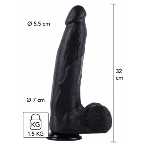 Dong XXL 32 cm Negru – Dildo Realist PVC cu Bază Largă
