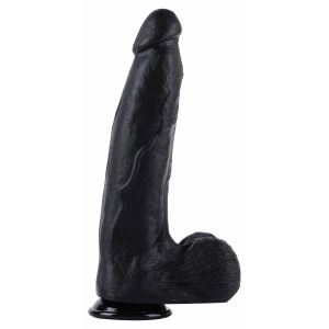 Dong XXL 32 cm Negru – Dildo Realist PVC cu Bază Largă pe Denysa.ro