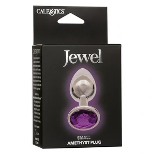 Dop Anal Jewel Mic cu Cristal Ametist, Elegant Argintiu