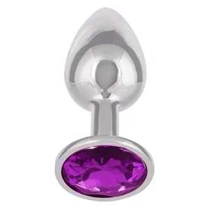 Dop Anal Jewel Mic cu Cristal Ametist, Elegant Argintiu