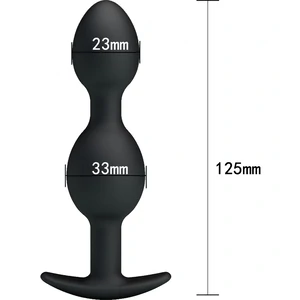 Vibrator Anal Cu Bile Metalice În Interior Negru