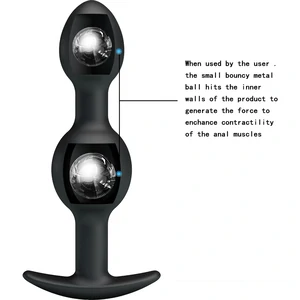 Vibrator Anal Cu Bile Metalice În Interior Negru