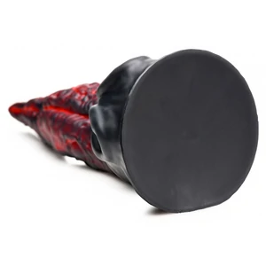Dragon Tongue — Dildo silicon 24,4 cm, Ventuză Puternică Roșu