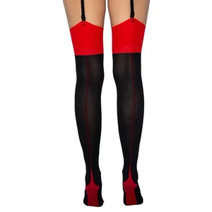 Dresuri Contrast Top Thigh High Negru XS-L