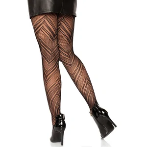 Dresuri Leg Avenue Chevron Net Negru XS-L