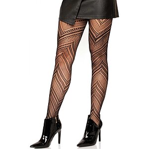 Dresuri Leg Avenue Chevron Net Negru XS-L