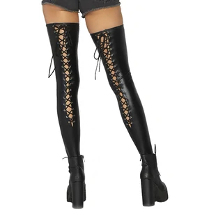 Dresuri Leg Avenue Wetlook Lace Up Thigh Highs Negru Dresuri Leg Avenue Wetlook Lace Up Thigh Highs Negru pe Denysa.ro