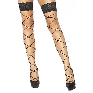 Dresuri Leg Avenue Wide Net Negru XS-L