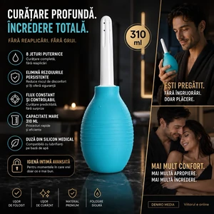 Duș Anal 310 ml cu 8 Jeturi și Duză Din silicon
