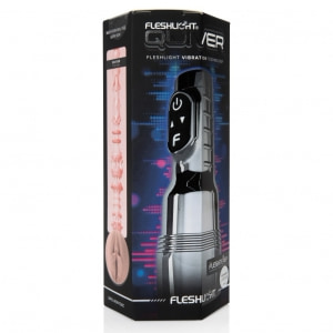 Fleshlight Quiver — Masturbator Vibrant, Reîncărcabil Argintiu