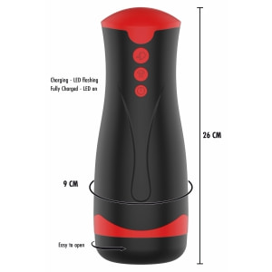 Fusion Deep Squeeze Masturbator Negru, 2 Motoare, 5 Viteze