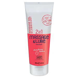 Gel HOT 2în1 Masaj Și Lubrifiant Căpșuni pe Denysa.ro