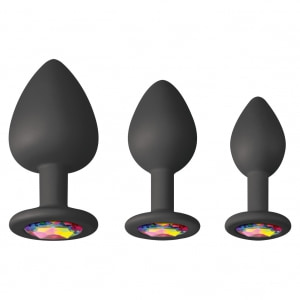 Glams Spades Trainer — Set 3 Dopuri Anale Din silicon Negru pe Denysa.ro