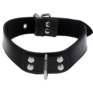Guler Cu Inel D Reglabil Pentru Bondage Guler Elegant Cu Inel D Negru