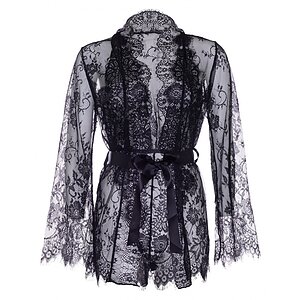 Halat Cu Body Leg Avenue Floral Negru M