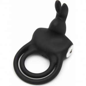 Happy Rabbit - Stimulating USB Rechargeable Rabbit Love Ring Negru pe Denysa.ro