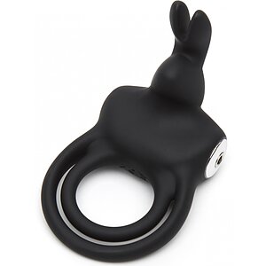 Happy Rabbit - Stimulating USB Rechargeable Rabbit Love Ring Negru