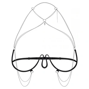 Harness Bra Obsessive Lustique Negru pe Denysa.ro