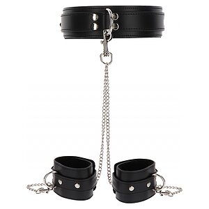 Catuse Cu Puf Heavy Collar and Wrist Cuffs Negru