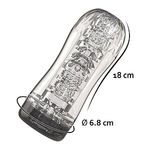 Hero Clear Blast – Stroker cu Vid, Transparent, 18 cm