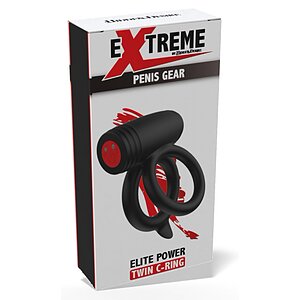 Hidden Desire Elite Power Twin C-Ring - 10 Moduri, IPX7 Negru