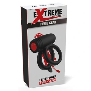 Hidden Desire Elite Power Twin C-Ring - 10 Moduri, IPX7 Negru
